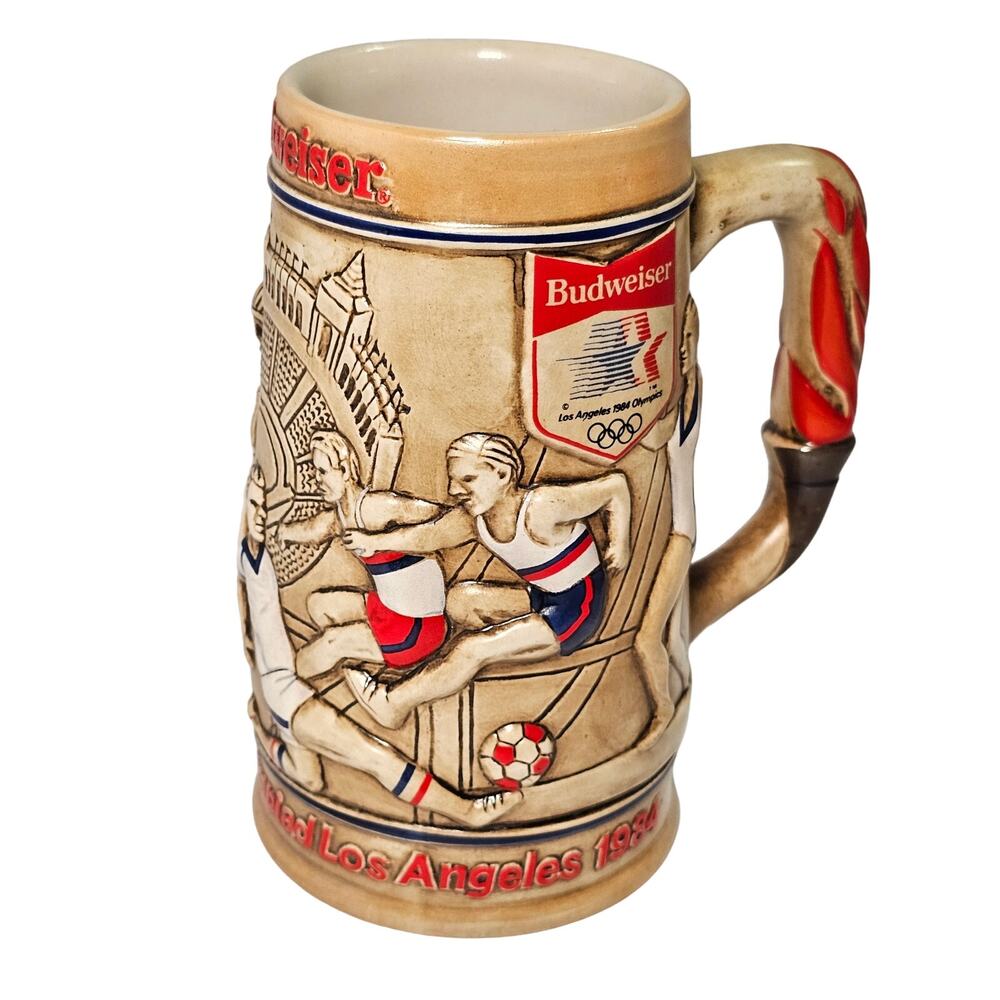 Vintage 1984 Olympic Games Los Angeles Budweiser Collectible Beer Stein
